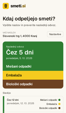 Prihajajoči odvoz